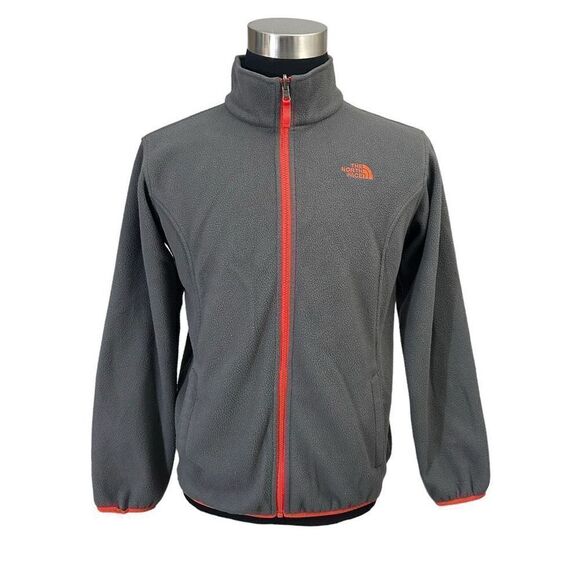 The North Face Big Boys  Gray‎ Full Zip fleece Sweater size XL - Picture 1 of 8